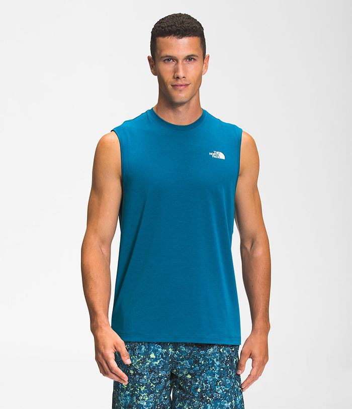 Camiseta The North Face Hombre Wander Sleeveless - Colombia DSVFQN123 - Azules